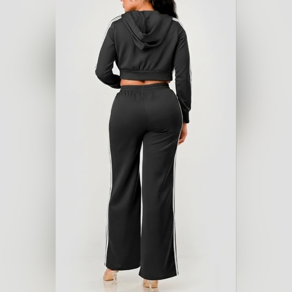 Black Stripe Tracksuit Set | Y2K Streetwear Athleisure | XL - Picture 6 of 12